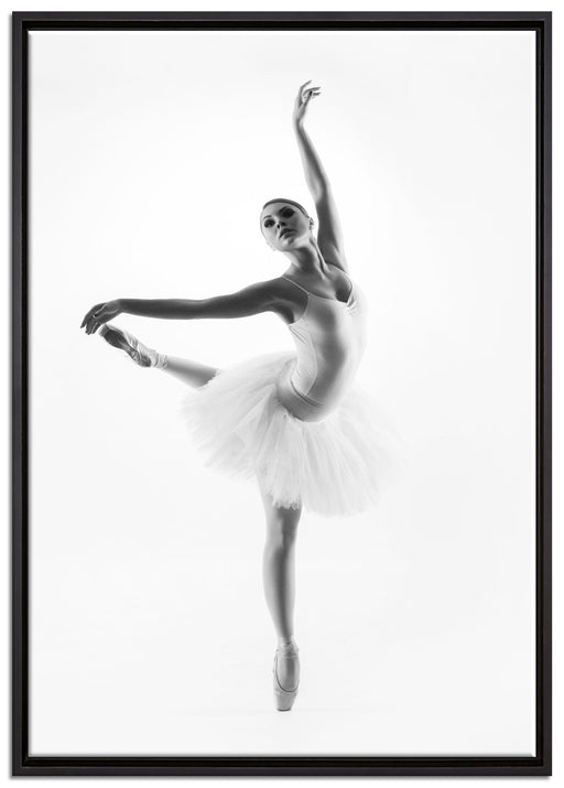 Ästhetische Ballerina auf Leinwandbild gerahmt Größe 100x70