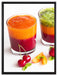 Gesunde Fruchtsmoothies auf Leinwandbild gerahmt Größe 80x60