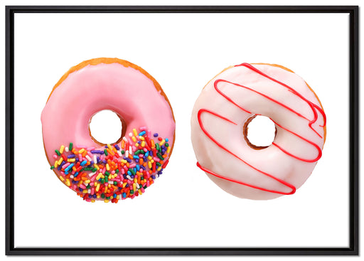Glasierte Donuts auf Leinwandbild gerahmt Größe 100x70