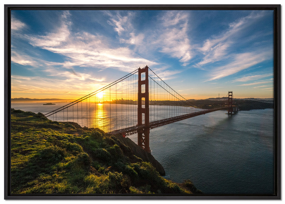 Golden Gate Bridge auf Leinwandbild gerahmt Größe 100x70