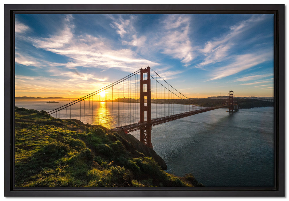 Golden Gate Bridge auf Leinwandbild gerahmt Größe 60x40