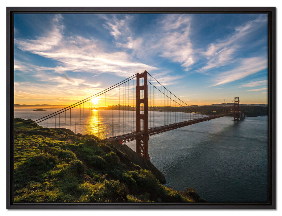 Golden Gate Bridge auf Leinwandbild gerahmt Größe 80x60