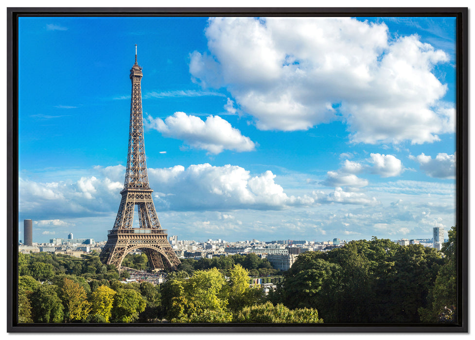 Riesiger Eiffelturm in Paris auf Leinwandbild gerahmt Größe 100x70