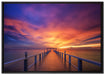 Steg ins Meer auf Leinwandbild gerahmt Größe 100x70