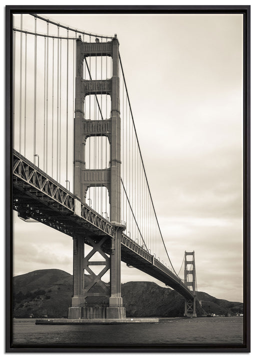 Blick auf Brücke in San Francisco auf Leinwandbild gerahmt Größe 100x70