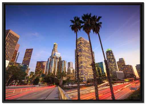 Schöner Blick auf LA auf Leinwandbild gerahmt Größe 100x70