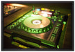 Grün beleuchteter DJ Pult auf Leinwandbild gerahmt Größe 60x40