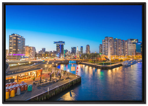 Ausblick auf Rotterdam auf Leinwandbild gerahmt Größe 100x70