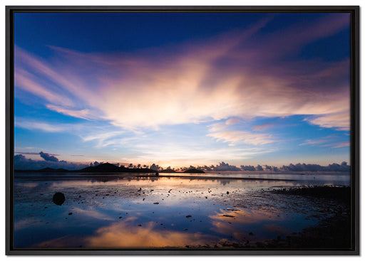 Wunderschöne Seelandschaft auf Leinwandbild gerahmt Größe 100x70