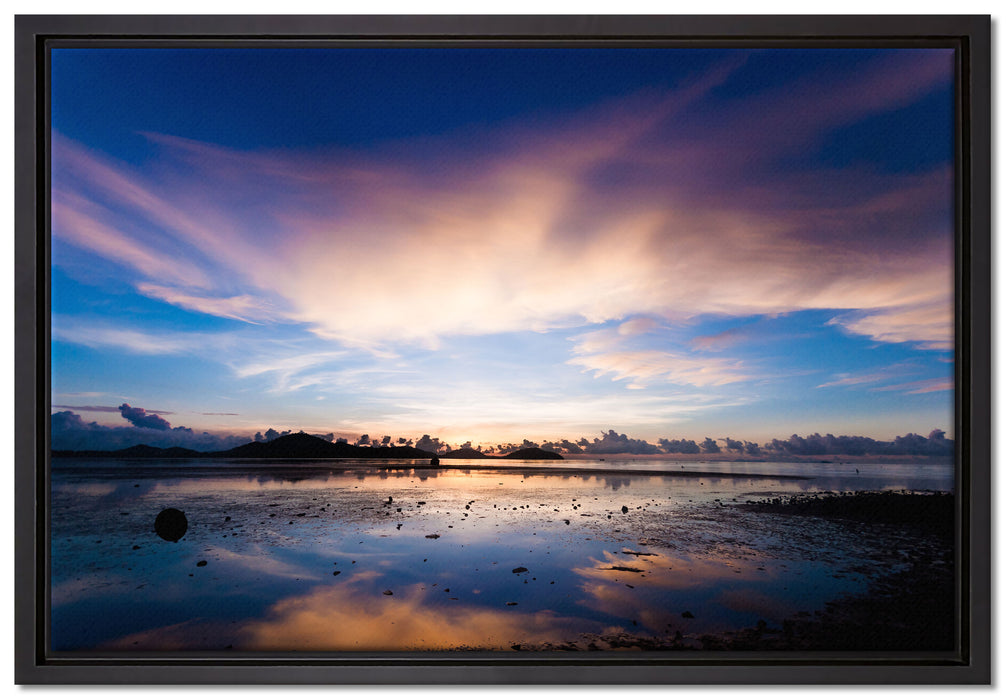 Wunderschöne Seelandschaft auf Leinwandbild gerahmt Größe 60x40