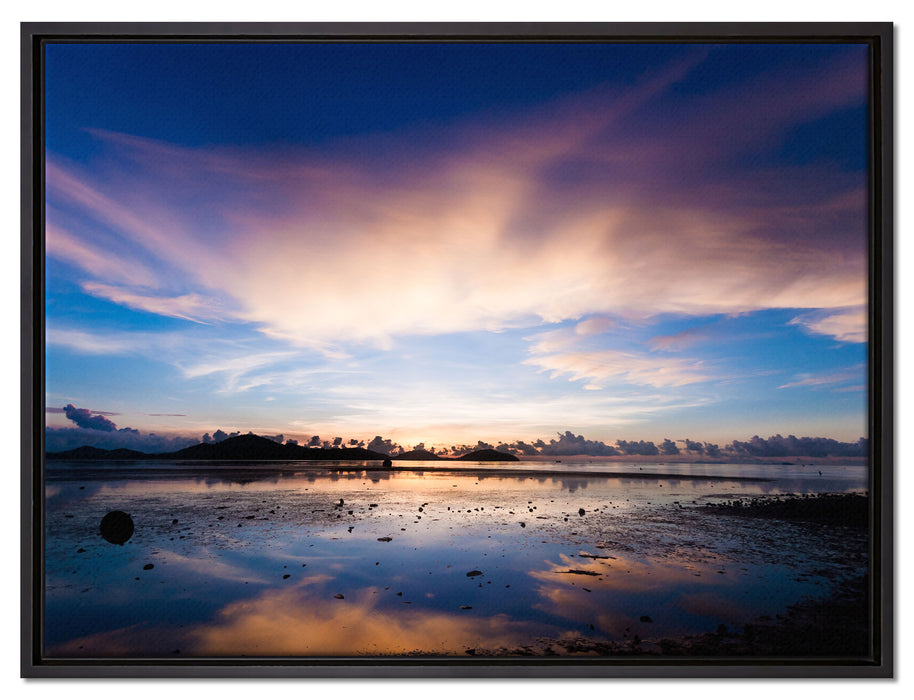 Wunderschöne Seelandschaft auf Leinwandbild gerahmt Größe 80x60