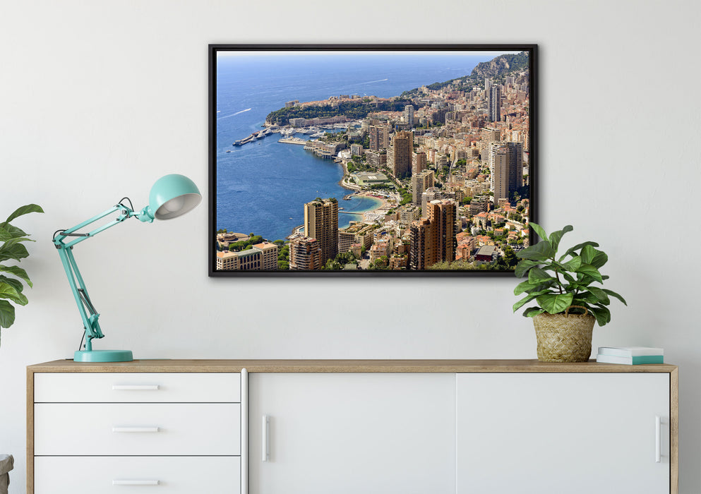 Blick auf das Monte Carlo auf Leinwandbild gerahmt verschiedene Größen im Wohnzimmer