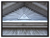 Dach mit Illuminati Auge auf Leinwandbild gerahmt Größe 80x60