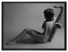 Attraktive Frau mit Saxophone auf Leinwandbild gerahmt Größe 80x60