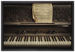 Klavier mit Notenblatt auf Leinwandbild gerahmt Größe 60x40