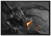 Kampf zwischen Mensch und Drache auf Leinwandbild gerahmt Größe 100x70