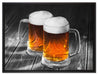 Zwei Maßkrüge Bier auf Leinwandbild gerahmt Größe 80x60