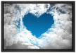 Romantisches Herz in den Wolken auf Leinwandbild gerahmt Größe 60x40