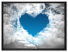 Romantisches Herz in den Wolken auf Leinwandbild gerahmt Größe 80x60