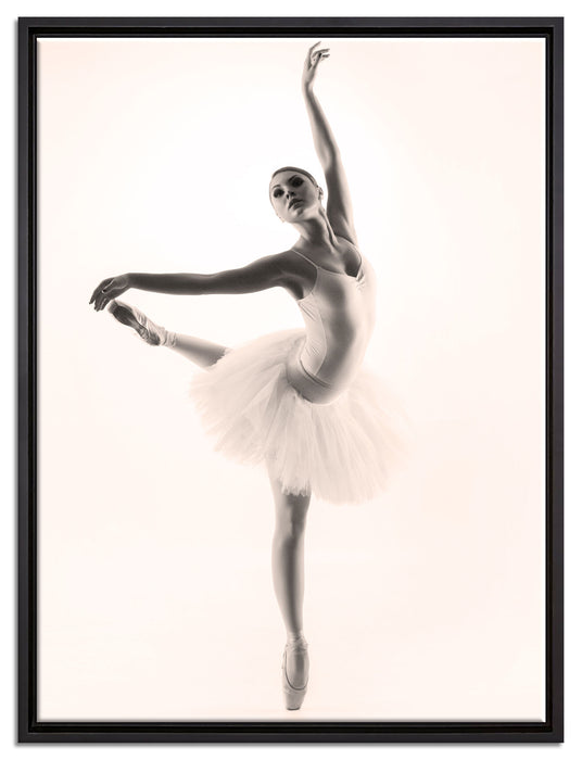 Ästhetische Ballerina auf Leinwandbild gerahmt Größe 80x60