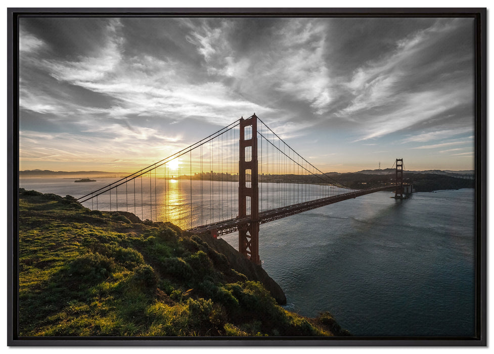 Golden Gate Bridge auf Leinwandbild gerahmt Größe 100x70