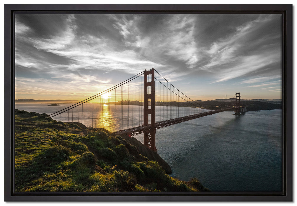 Golden Gate Bridge auf Leinwandbild gerahmt Größe 60x40