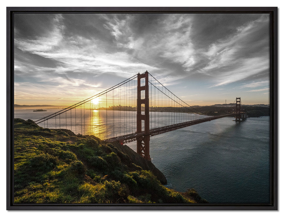 Golden Gate Bridge auf Leinwandbild gerahmt Größe 80x60