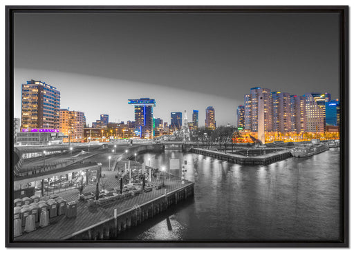 Ausblick auf Rotterdam auf Leinwandbild gerahmt Größe 100x70