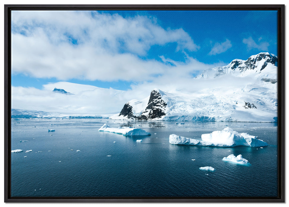 Winterlandschaft in der Antarktis auf Leinwandbild gerahmt Größe 100x70