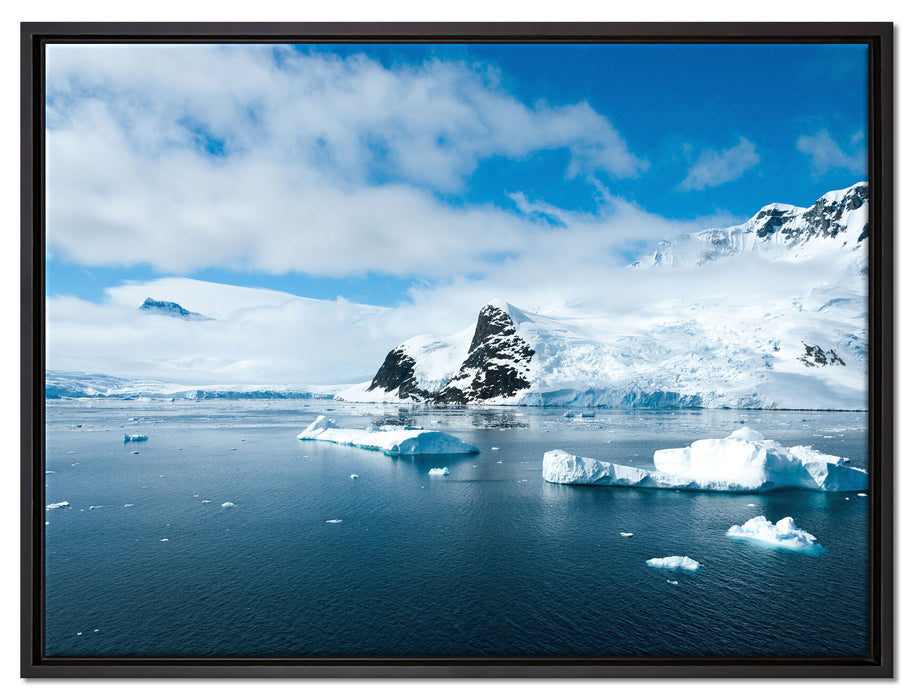 Winterlandschaft in der Antarktis auf Leinwandbild gerahmt Größe 80x60