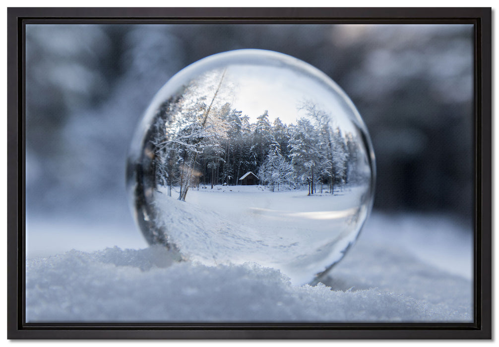 Eiskugel Winterlandschaft auf Leinwandbild gerahmt Größe 60x40