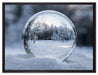Eiskugel Winterlandschaft auf Leinwandbild gerahmt Größe 80x60