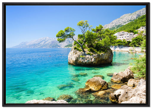 Dalmatia Strand in Kroatien auf Leinwandbild gerahmt Größe 100x70