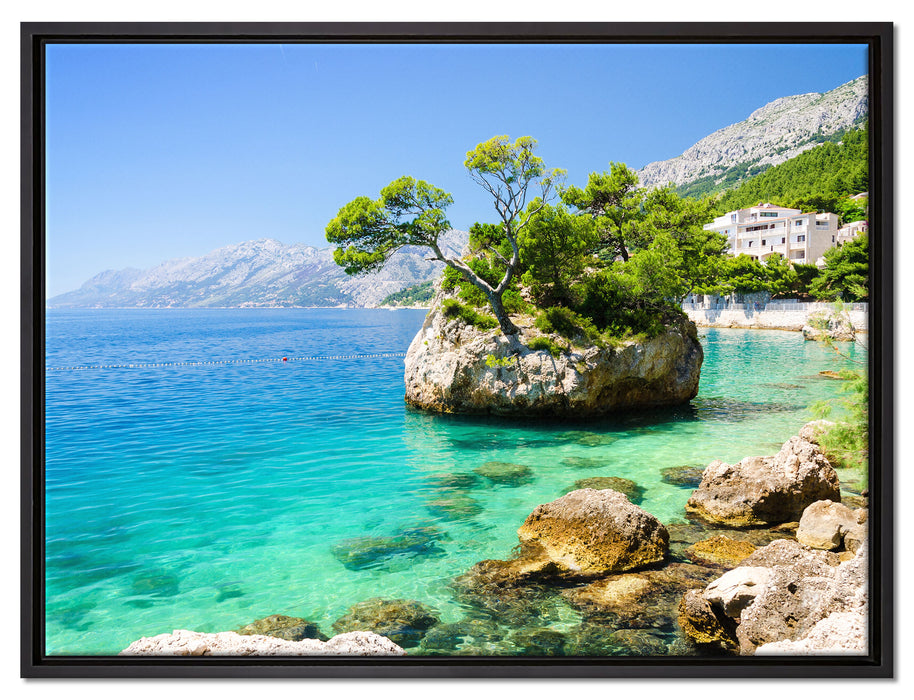 Dalmatia Strand in Kroatien auf Leinwandbild gerahmt Größe 80x60