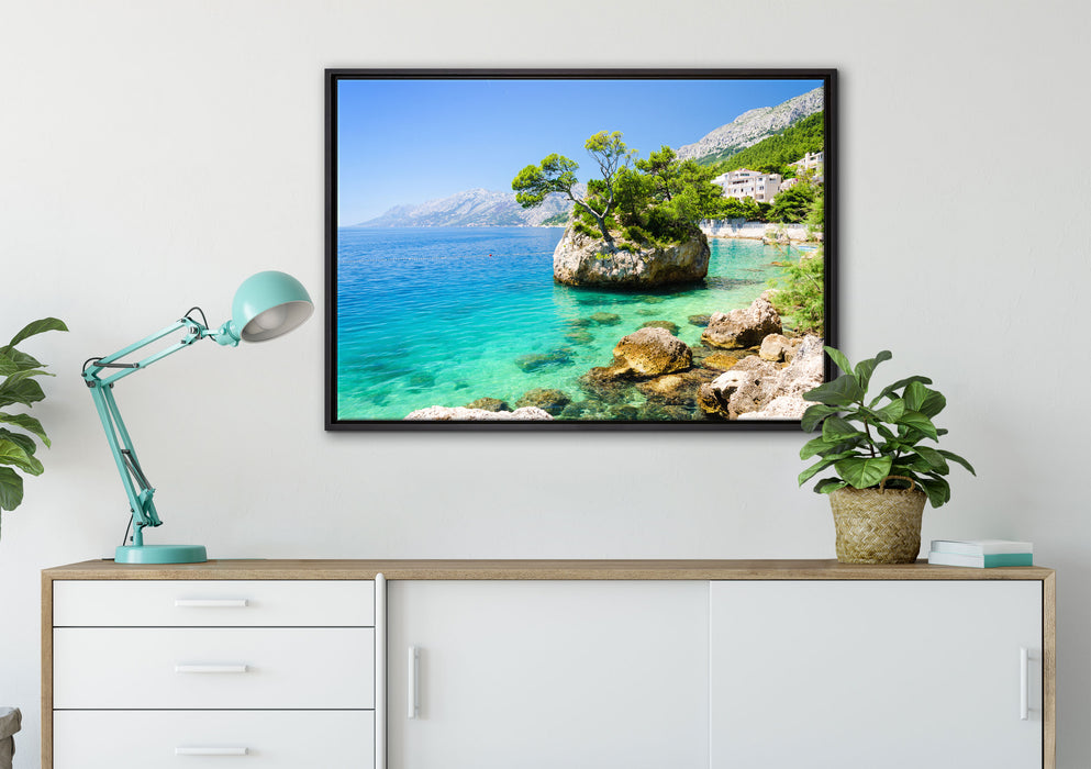 Dalmatia Strand in Kroatien auf Leinwandbild gerahmt verschiedene Größen im Wohnzimmer