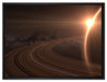 Planet Saturn im Weltall auf Leinwandbild gerahmt Größe 80x60