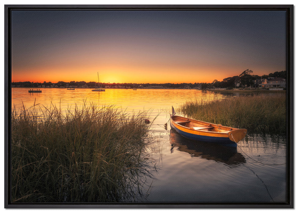 Segelschiffe an der Küste auf Leinwandbild gerahmt Größe 100x70