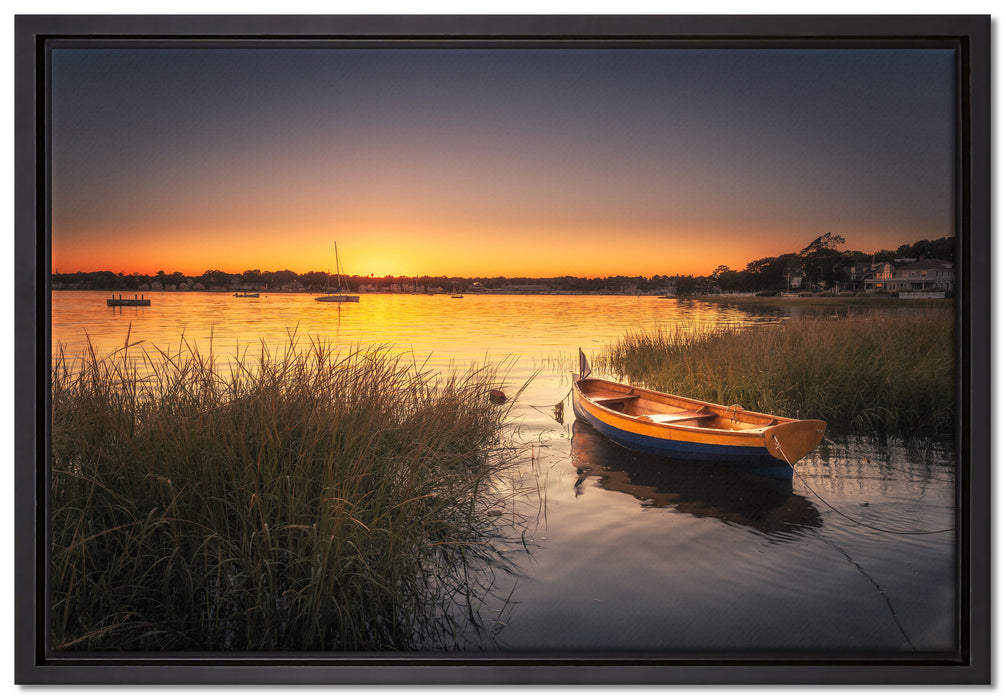 Segelschiffe an der Küste auf Leinwandbild gerahmt Größe 60x40