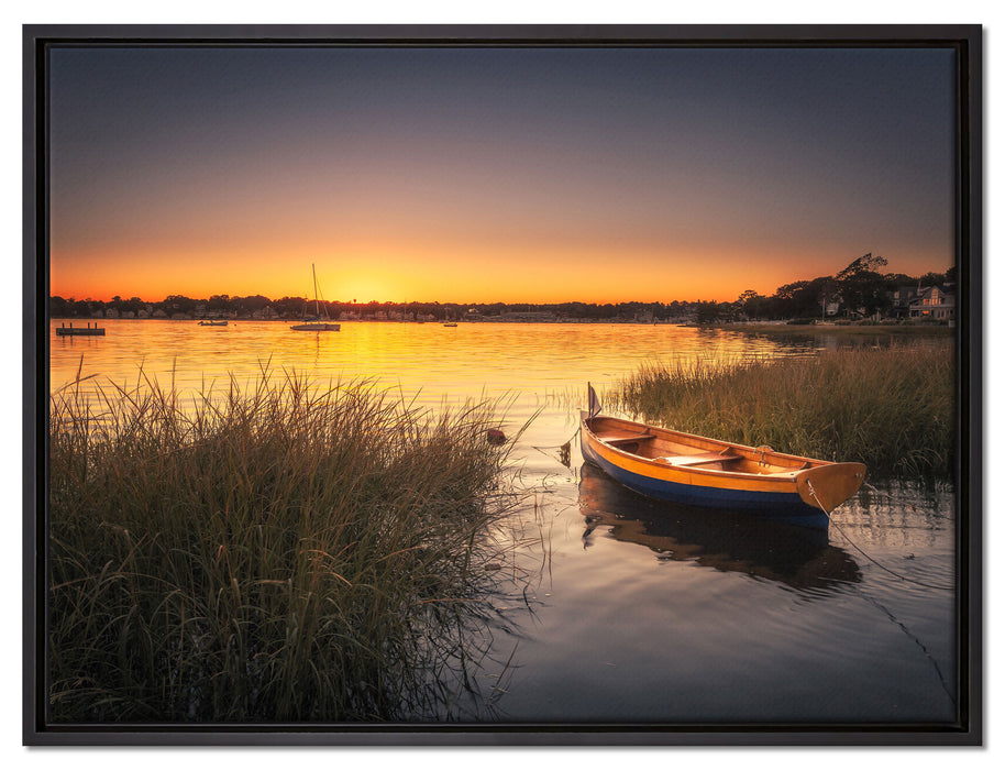 Segelschiffe an der Küste auf Leinwandbild gerahmt Größe 80x60