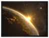 Die Sonne und Erde im Weltall auf Leinwandbild gerahmt Größe 80x60
