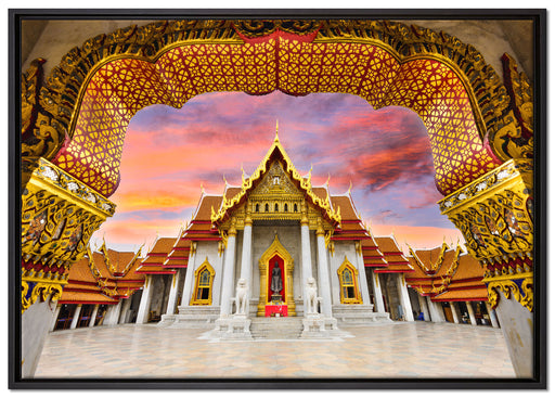 Marmortempel von Bangkok auf Leinwandbild gerahmt Größe 100x70