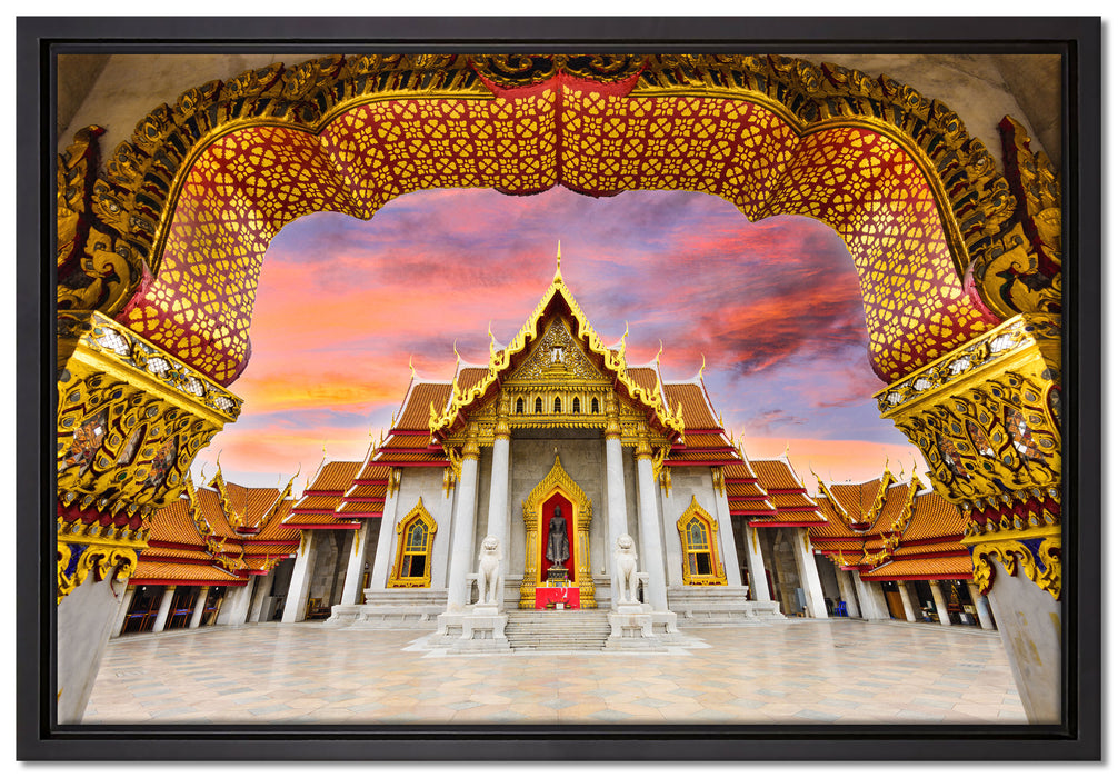 Marmortempel von Bangkok auf Leinwandbild gerahmt Größe 60x40