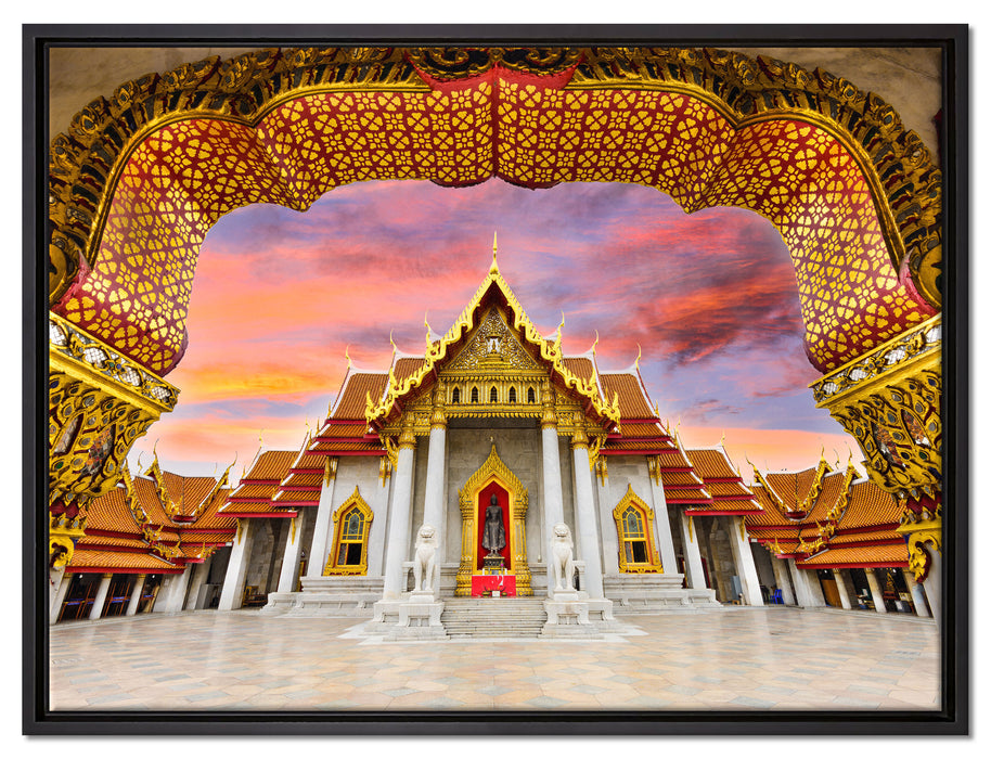 Marmortempel von Bangkok auf Leinwandbild gerahmt Größe 80x60