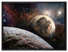 Alien Planeten im Weltall auf Leinwandbild gerahmt Größe 80x60