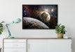 Alien Planeten im Weltall auf Leinwandbild gerahmt verschiedene Größen im Wohnzimmer