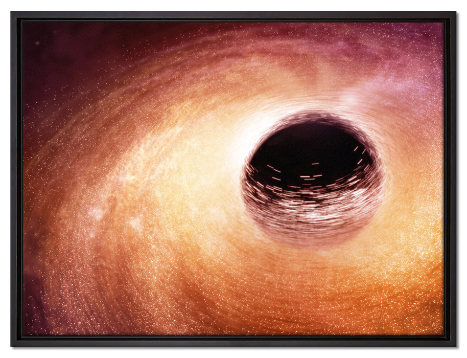 Loch mit Farbkontrasten auf Leinwandbild gerahmt Größe 80x60