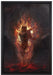 Verdunkelter Dämon des Feuers auf Leinwandbild gerahmt Größe 60x40