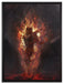 Verdunkelter Dämon des Feuers auf Leinwandbild gerahmt Größe 80x60