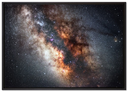 Zentrum der Milchstraße auf Leinwandbild gerahmt Größe 100x70