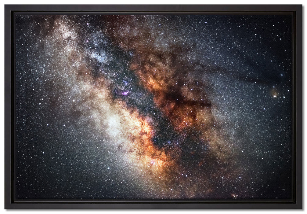 Zentrum der Milchstraße auf Leinwandbild gerahmt Größe 60x40